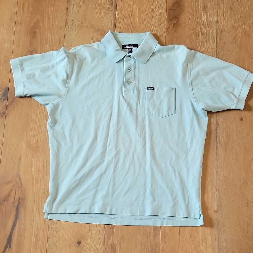 Mens Faconnable Blue Polo Shirt Size Medium